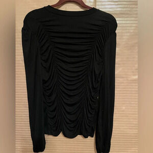👌GRACE KARIN~NWT~BLACK BLOUSE~SMOCKING~LG